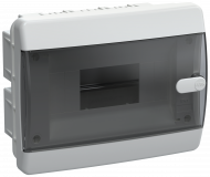 UNION Compact Корпус пластиковый ЩРВ-П-8 IP41 черная прозрачная дверь IEK, UIC-KP12-V-08-41-K01