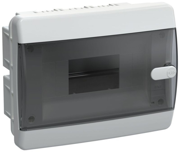 IEK UNION Compact Корпус пластиковый ЩРВ-П-8 IP41 черная прозрачная дверь IEK, UIC-KP12-V-08-41-K01