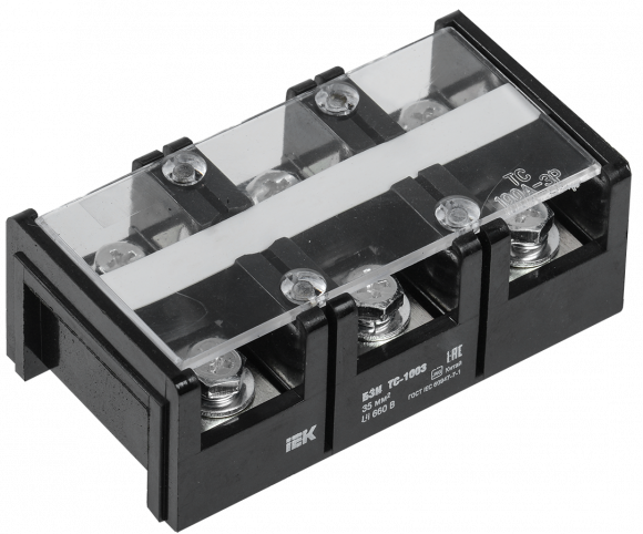 IEK Блок зажимов наборный БЗН ТС-1003 35 мм2 100A 3 пары IEK, YZN42-03-035-K02