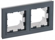 BRITE Рамка 2-местная IP44 РУ-2-БрГ-44 графит , BR-M22-44-K53