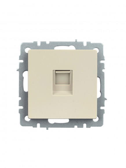IEK BRITE Розетка компьютерная RJ45 кат.5E РК10-БрКр бежевый , BR-K10-1-K10