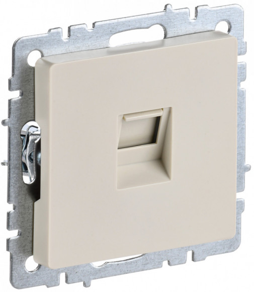 IEK BRITE Розетка компьютерная RJ45 кат.5E РК10-БрКр бежевый IEK, BR-K10-1-K10