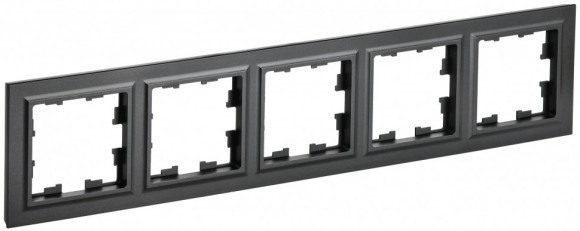 IEK BRITE Рамка 5-местная РУ-5-БрЧ черный IEK, BR-M52-K02