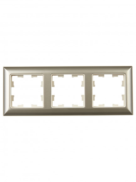 IEK BRITE Рамка 3-местная РУ-3-Бр бежевый/шампань , BR-M32-12-3-K10