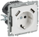 IEK BRITE Розетка 1-местная с заземлением с защитными шторками 16А с USB A+A 5В 3,1А РЮш10-2-БрАБ арктический белый IEK, BR-R14-16-U21-D31-K91