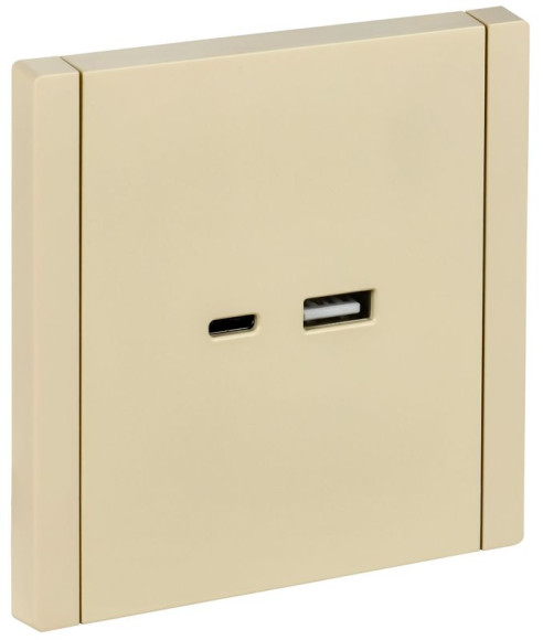 IEK FORTE&PIANO Розетка USB A+C 3,1А FP450 ваниль , FP-U22-D31-K10