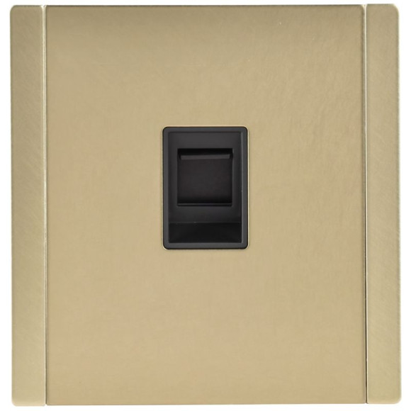 IEK FORTE&PIANO Розетка компьютерная RJ45 кат.5E FP632M металл шампань IEK, FP-K10-1-M-K37