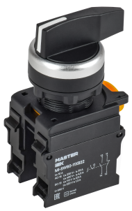 Переключатель длинная ручка на 2 положения возвратный 1NO+1NC MASTER IEK, MI-SW60-11XB22-3-25-2-K02