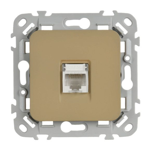 IEK FLITE Розетка компьютерная RJ45 категория 5Е UTP РК5е-1-0-ФлХ хаки IEK, FI-K12-1-K59