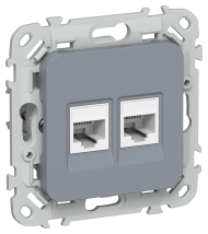 FLITE Розетка 2-местная компьютерная RJ45 категория 5Е UTP РК5е-2-0-ФлМ маренго IEK, FI-K22-1-K35