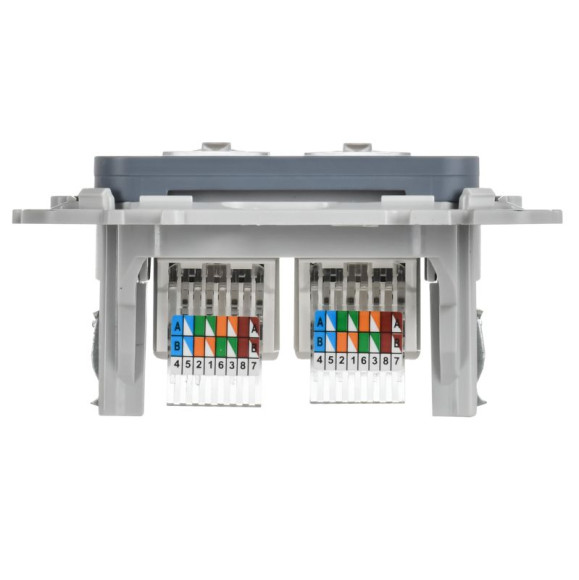IEK FLITE Розетка 2-местная компьютерная RJ45 категория 5Е UTP РК5е-2-0-ФлМ маренго IEK, FI-K22-1-K35