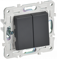 SKANDY Выключатель 2-клавишный перекрестный 10А SK-V06T титан , SK-V23-0-10-K48