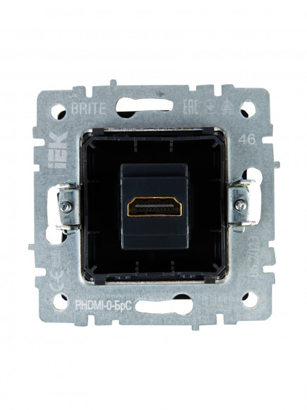 IEK BRITE Розетка HDMI РHDMI-0-БрС сталь IEK, BR-H10-K46 IEK BRITE Розетка HDMI РHDMI-0-БрС сталь IEK, BR-H10-K46