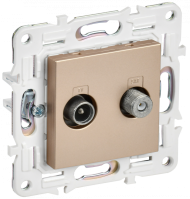 SKANDY Розетка двойная TV+SAT SK-A13Sa песочный , SK-AF20-O-K98