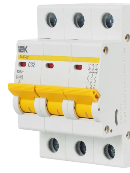 IEK KARAT Автоматический выключатель ВА47-29 3P C 32А 4,5кА IEK, MVA20-3-032-C