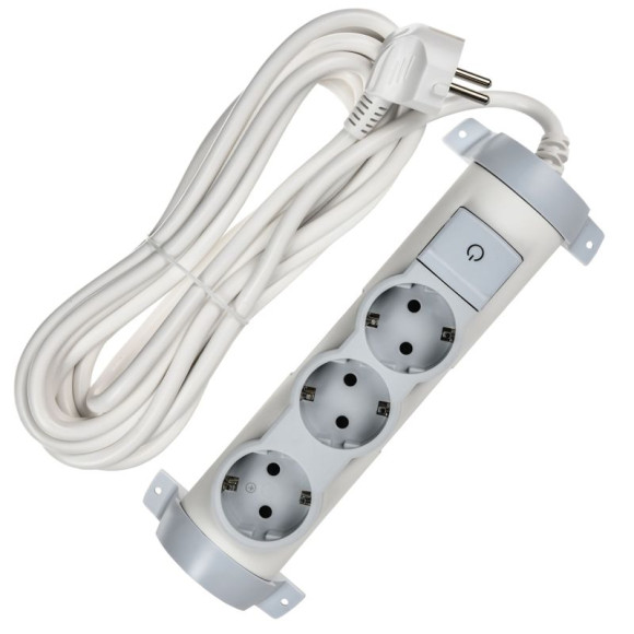 IEK COMFORT Удлинитель У03К 3 места 2P+PE 5м 3х1,5мм2 16А белый IEK, 694683