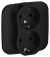 IEK FLITE Розетка 2-местная с заземлением без защитных шторок безвинтовое крепление 16А РС12-1-А-ФлЧ черный IEK, FI-R21A-16-1-K02