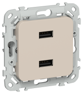 FLITE Розетка USB A+A 3,1А РЮ-2-ФлЛ льняной IEK, FI-U21-D31-K88