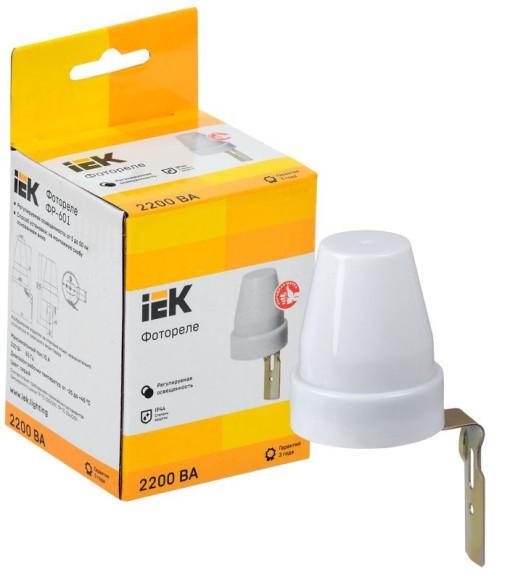 IEK Фотореле ФР 601 серый, макс. нагрузка 2200 ВА IP44 IEK, LFR20-601-2200-003