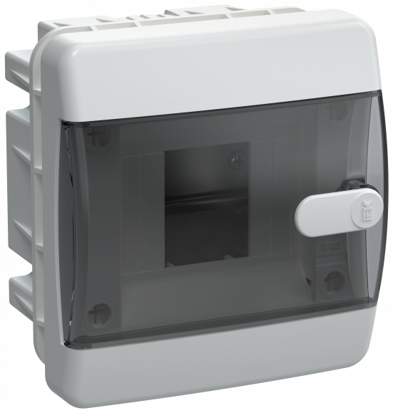 IEK UNION Compact Корпус пластиковый ЩРВ-П-4 IP41 черная прозрачная дверь IEK, UIC-KP12-V-04-41-K01
