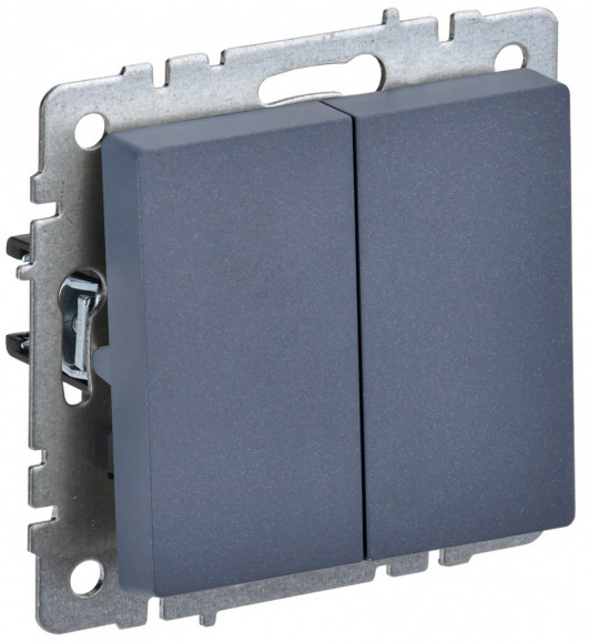IEK BRITE Выключатель 2-клавишный 10А ВС10-2-0-БрМ маренго IEK, BR-V20-0-10-K35