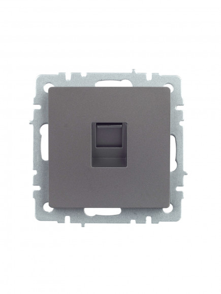 IEK BRITE Розетка компьютерная RJ45 кат.5E РК10-БрС сталь , BR-K10-1-K46