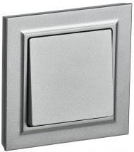 BRITE Выключатель 1-клавишный 10А в сборе ВСР10-1-0-БрА алюминий , BR-V10-0-10-K47-F