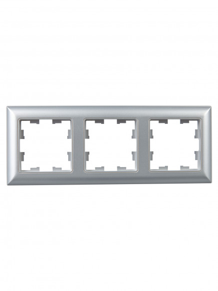 IEK BRITE Рамка 3-местная РУ-3-Бр алюминий/алюминий , BR-M32-12-K47