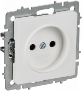BRITE Розетка 1-местная без заземления без защитных шторок 10А РС10-1-0-БрАБ арктический белый , BR-R10-10-K91