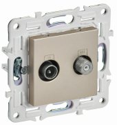 SKANDY Розетка двойная TV+SAT SK-A13Sh шампань , SK-AF20-O-K37