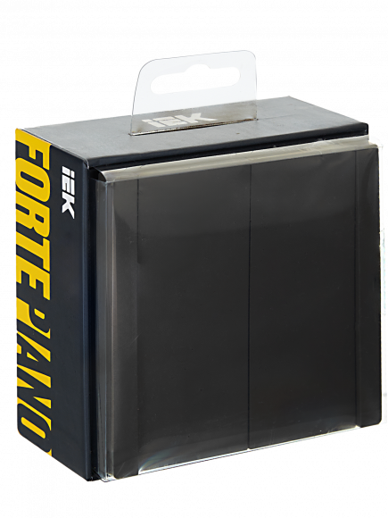 IEK FORTE&PIANO Выключатель 2-клавишный проходной 10А FP307 серый , FP-V22-0-10-1-K03