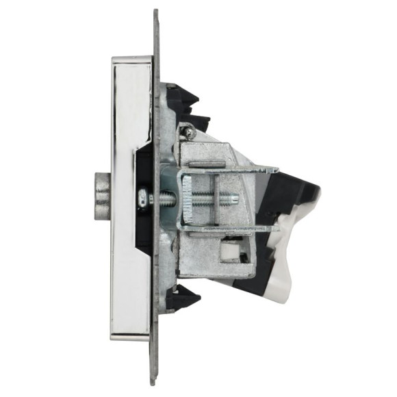 IEK BRITE Розетка двойная TV+RJ45 кат.5E РТВ/РК12-БрГН металл хром/никель IEK, BR-AK20-1-M-K23 IEK BRITE Розетка двойная TV+RJ45 кат.5E РТВ/РК12-БрГН металл хром/никель IEK, BR-AK20-1-M-K23