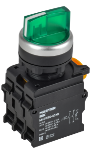 Переключатель с подсветкой на 3 положения 2NO зеленый MASTER IEK, MI-SW60-20XD-4-14-3-K06