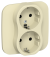 IEK FLITE Розетка 2-местная с заземлением без защитных шторок безвинтовое крепление 16А РС12-1-А-ФлН навахо IEK, FI-R21A-16-1-K87