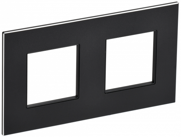 IEK SKANDY Рамка 2-местная SK-F32Bl металл черный IEK, SK-M22-M-K02