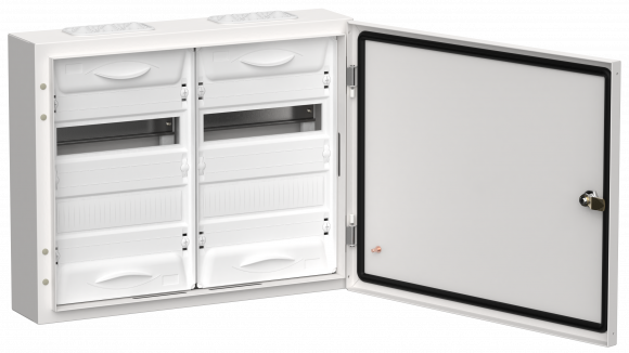 IEK TITAN 5 Корпус металлический ЩРн-48 (2х24) 460х570х140мм IP54 белый (одна дверь) IEK, TI5-50-N-2X024-54