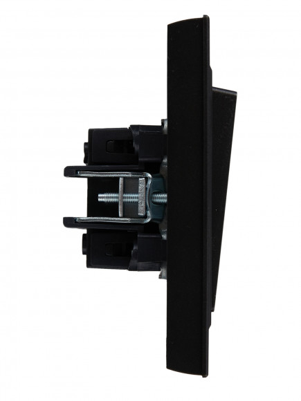 IEK BRITE Выключатель 2-клавишный 10А в сборе ВСР10-2-0-БрЧ черный , BR-V20-0-10-K02-F