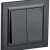 BRITE Выключатель 2-клавишный 10А в сборе ВСР10-2-0-БрЧ черный IEK, BR-V20-0-10-K02-F