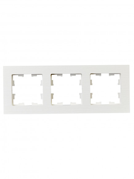 IEK BRITE Рамка 3-местная РУ-3-Бр белый рифленый , BR-M32-51-K01