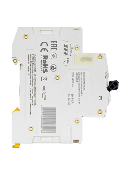 IEK ARMAT Автоматический выключатель M06N 2P C 3А IEK, AR-M06N-2-C003