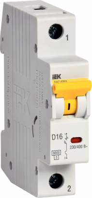 Выключатель автоматический ВА47-60МА без теплового расцепителя 1P 16А 6кА D IEK, MVA33-1-016-D