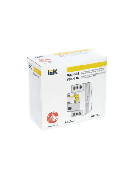 IEK Выключатель дифференциальный (УЗО) ВД1-63S 2Р 40А 300мА IEK, MDV12-2-040-300 IEK Выключатель дифференциальный (УЗО) ВД1-63S 2Р 40А 300мА IEK, MDV12-2-040-300