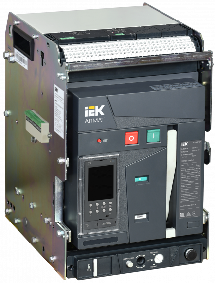 IEK ARMAT AR-A2S TD20 3P W HR/VR Выключатель автоматический воздушный 85кА расцепитель TD 2000А 3P выдвижной с аксессуарами ~220-240В: реле отключения, реле включения, моторный привод IEK, AR-ACB-3VB-085-2000A-TDCF