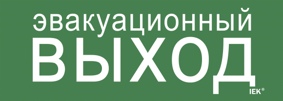 IEK Этикетка самоклеящаяся 280х100мм "Эвакуационный выход" IEK, LPC10-1-28-10-EVV