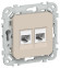 IEK FLITE Розетка 2-местная компьютерная RJ45 категория 5Е UTP РК5е-2-0-ФлЛ льняной IEK, FI-K22-1-K88