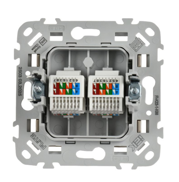 IEK FLITE Розетка 2-местная компьютерная RJ45 категория 5Е UTP РК5е-2-0-ФлЛ льняной IEK, FI-K22-1-K88