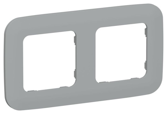 IEK FLITE Рамка 2-местная РУ-2-А-ФлС серый IEK, FI-M22-31-20-K03, Artistic