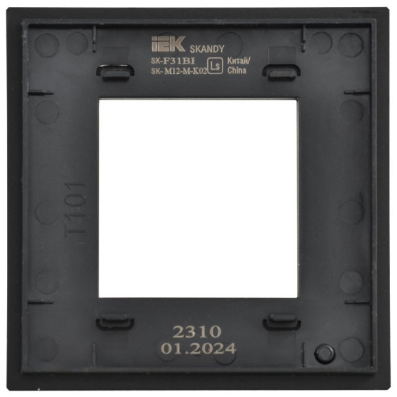 IEK SKANDY Рамка 1-местная SK-F31Bl металл черный , SK-M12-M-K02