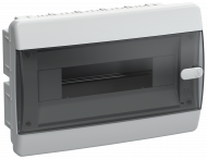 UNION Compact Корпус пластиковый ЩРВ-П-12 IP41 черная прозрачная дверь IEK, UIC-KP12-V-12-41-K01