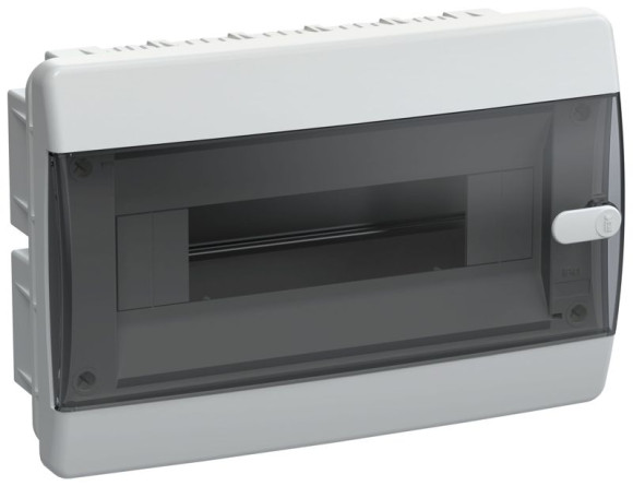 IEK UNION Compact Корпус пластиковый ЩРВ-П-12 IP41 черная прозрачная дверь IEK, UIC-KP12-V-12-41-K01
